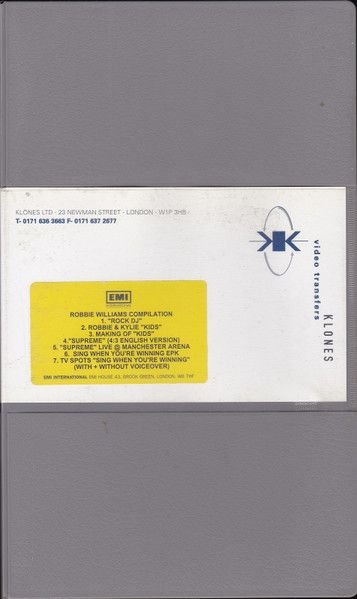 Robbie Williams Compilation [UK] [Promo] [Betacam SP]
