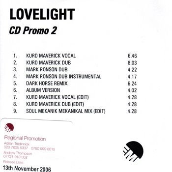 Lovelight - CD Promo 2 [Europe] [Acetate] [CD]