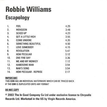 Escapology [US] [Promo] [CD]