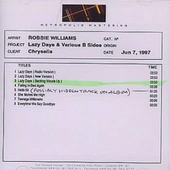 Lazy Days (CD Maxi-Single - UK)